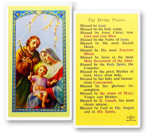 Holy Family/Divine Praises Holy Card - Holy Family Books & Gifts