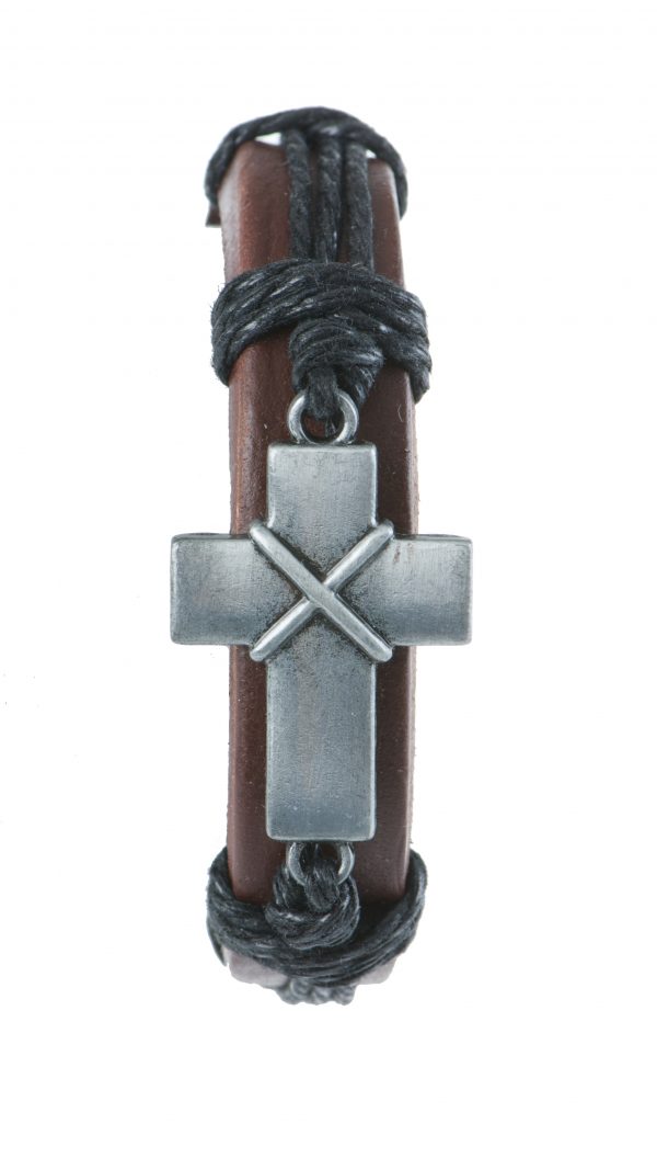 Cross Leather Rope Bracelet