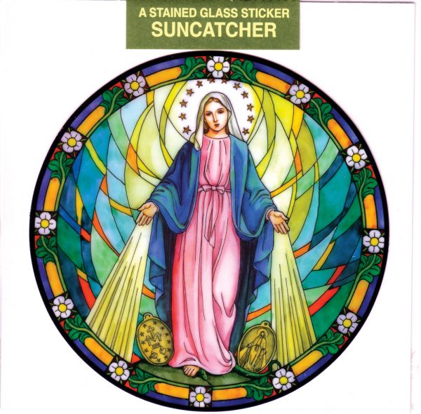 Our Lady of Grace Stain Glass Static Sticker