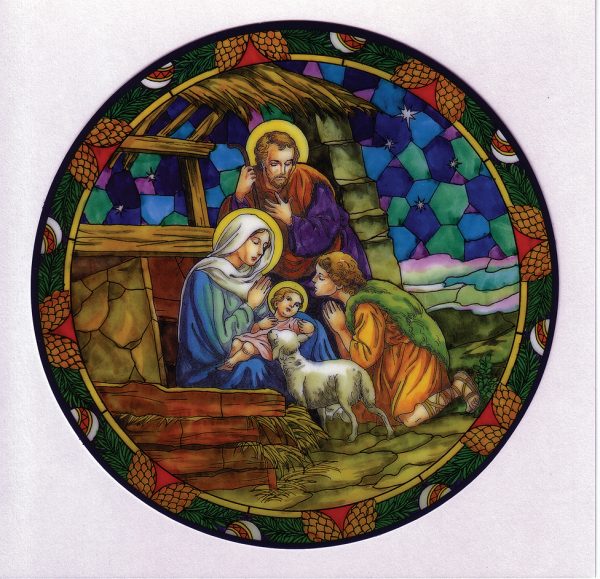 Nativity Stain Glass Static Sticker