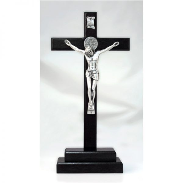 13" Black Standing St. Benedict Crucifix