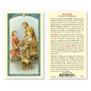 St. Joseph Patron of Workers Holy Card