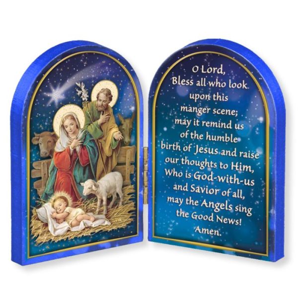 5 X 3.5" Holy Family and Christmas Prayer Diptych