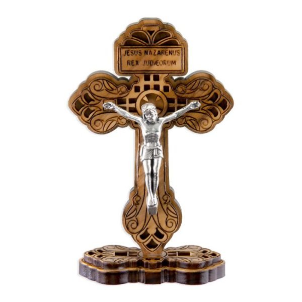 3-3/4" Standing Olive Wood Pardon Crucifix