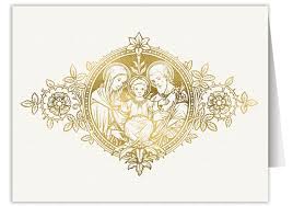 Holy Family Woodcut Blank Note Card