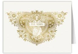 Pax Vobis Angel Woodcut Blank Note Cards