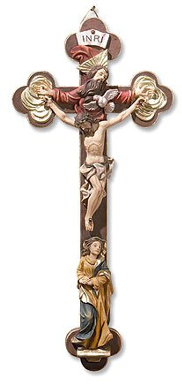 13" Holy Trinity Crucifix with Mary