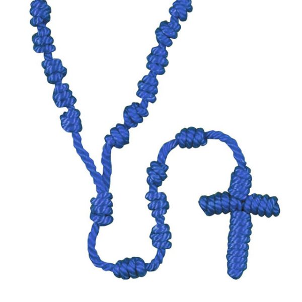 Blue Knotted Cord Rosary