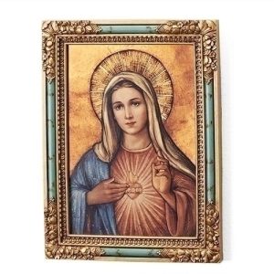 5.25" x 7" Immaculate Heart Framed Plaque