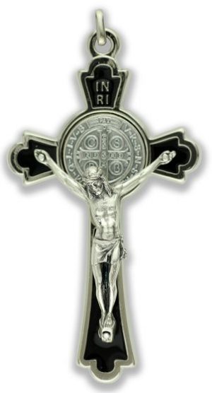 3″ St. Benedict Crucifix with Black Enamel