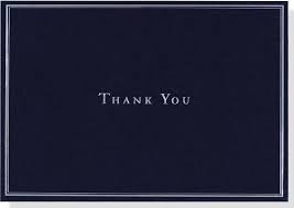 Navy Blue Blank Thank You Note Cards
